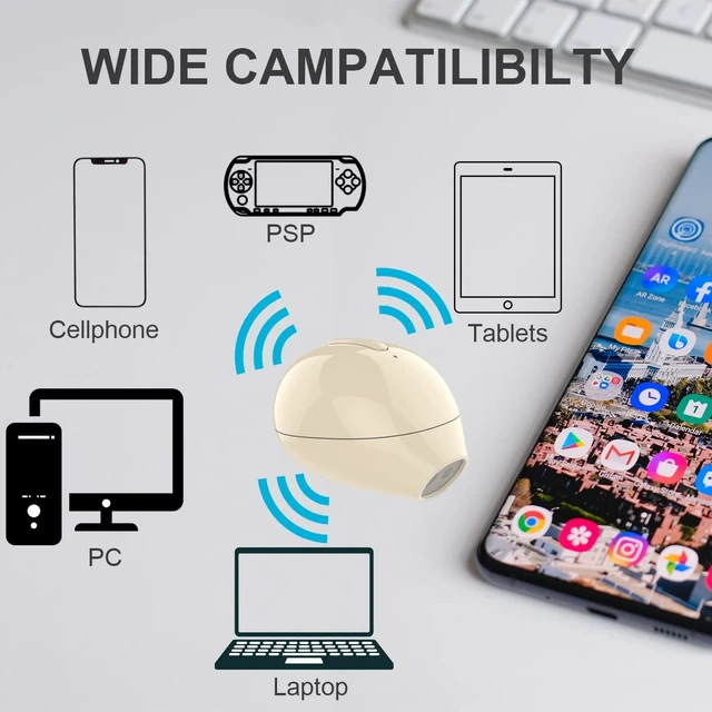 Alt view image 3 of 7 - Mini Bluetooth Earpiece Wireless, Single Bluetooth Earbuds with Charging Case 6 Hrs Playtime, Headset Hands-Free with Microphone for iOS Android Smart Phones Voice Calls PC (Single-Beige)