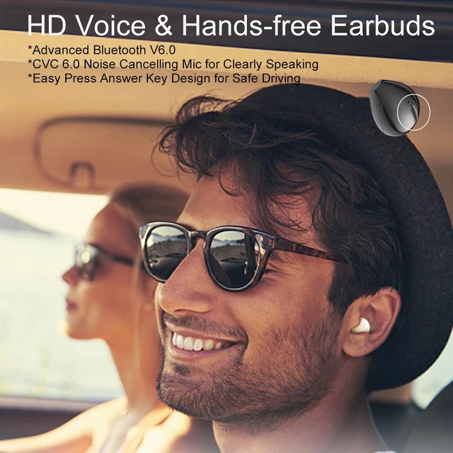 Alt view image 6 of 7 - Mini Bluetooth Earpiece Wireless, Single Bluetooth Earbuds with Charging Case 6 Hrs Playtime, Headset Hands-Free with Microphone for iOS Android Smart Phones Voice Calls PC (Single-Black)