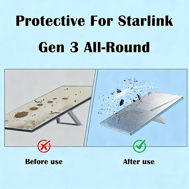 Alt view image 5 of 7 - Silicone Protective Cover Case Compatible with Starlink Gen 3, Rocks, Sand and Hail Resistant, Waterproof, Shockproof Standard Accessories, for Outdoor All-Weather Protection (Grey)