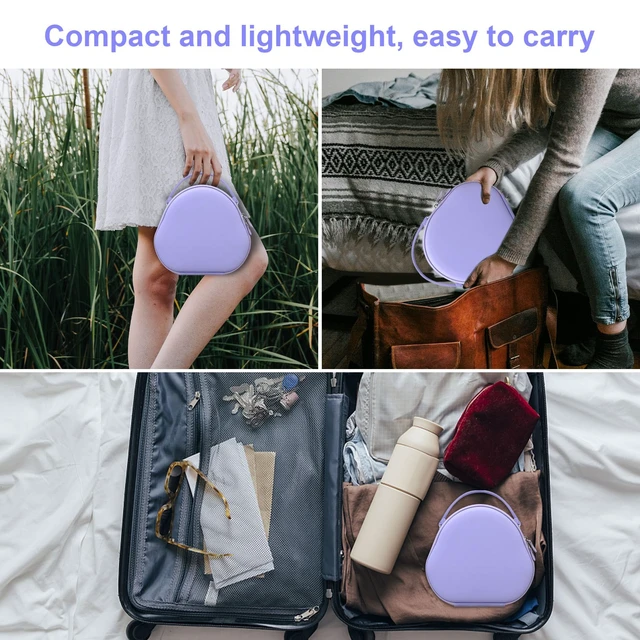 Alt view image 4 of 7 - Case with Sleep Mode for Apple AirPods Max Wireless Headphones Airpods Max Smart Headphones Case, Extra Space fits Cable, Charger, Purple(PU)