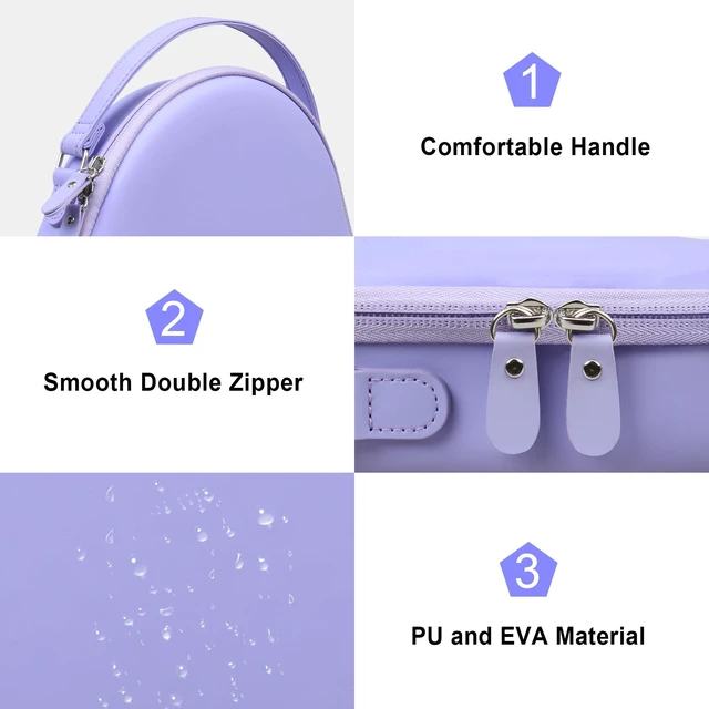 Alt view image 7 of 7 - Case with Sleep Mode for Apple AirPods Max Wireless Headphones Airpods Max Smart Headphones Case, Extra Space fits Cable, Charger, Purple(PU)