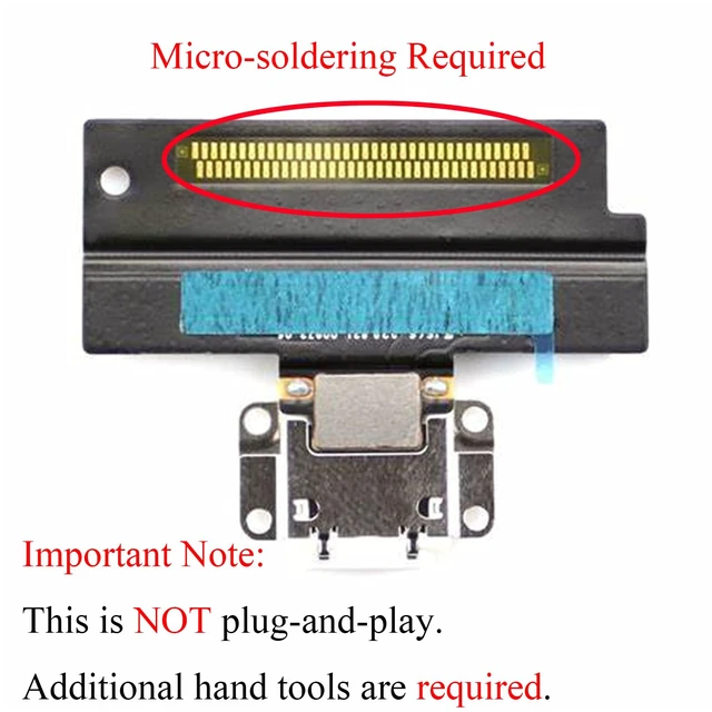 Alt view image 3 of 7 - T Phael Charger Dock Connector Replacement Compatible with iPad Pro 10.5 Inch A1701 A1709 A1852 2017 10.5" Charging Port Assembly Flex Cable (White)