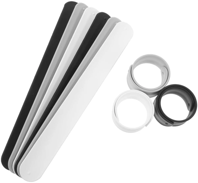 Main image of 18 pcs Silicone Slap Bands Reusable Cable Ties 8.46 inch Slap Bracelet Cord Management for Wrapping Paper Roll Holder Home Office Vehicle Organization