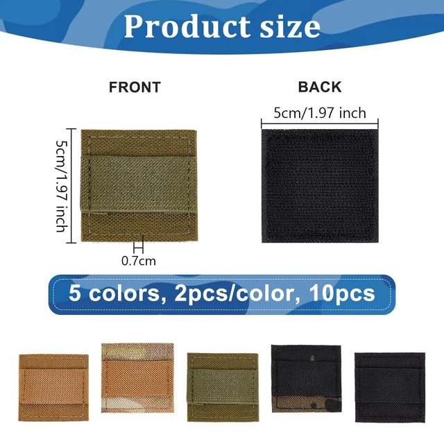 Alt view image 2 of 6 - 10Pcs 5 Colors Tactical Headphone Cable Storage Board 2x2 Inch Tactical Headphone Cable 7mm Thick Reusable Fastening Cable Ties with Hook and Loop Sticker for Tactical Helmet Headset