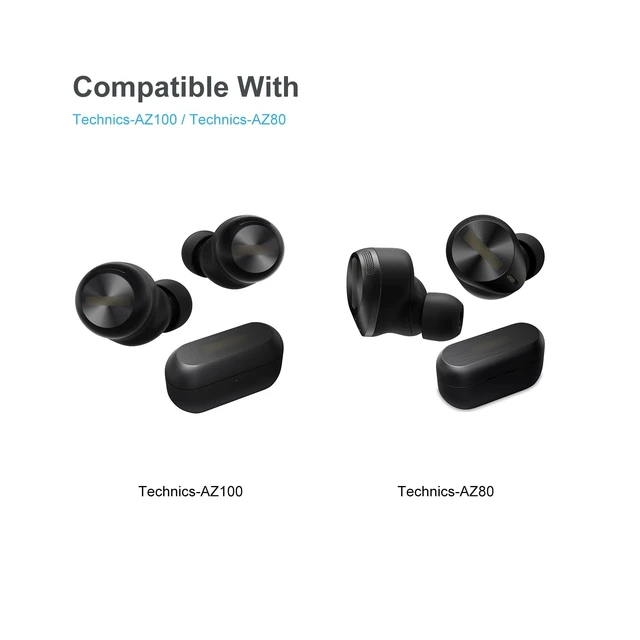 Alt view image 5 of 6 - Replacement Ear Tips for Technics EAH-AZ100 / AZ80 Earbuds Soft Silicone Eartips 3 Pairs (S/M/L) Black