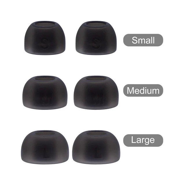 Alt view image 6 of 6 - Replacement Ear Tips for Technics EAH-AZ100 / AZ80 Earbuds Soft Silicone Eartips 3 Pairs (S/M/L) Black