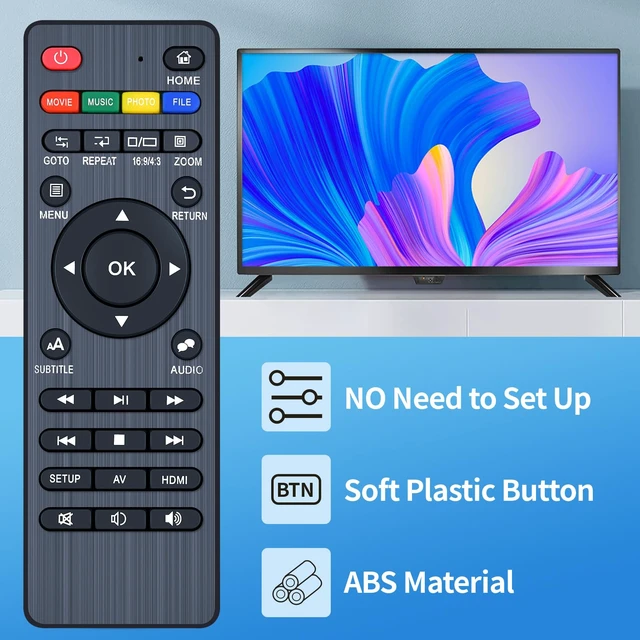 Alt view image 2 of 6 - Replacement Remote Control for JLZNLC 4K Ultra HD Media Player A5 also for Micca 4K Ultra-HD Digital Media Player