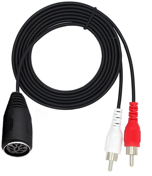 Main image of 8 Pin DIN Female to 2RCA Male Plugs Audio Converter Cable Adapter for Old Audio Instrument Equipment(0.5m)
