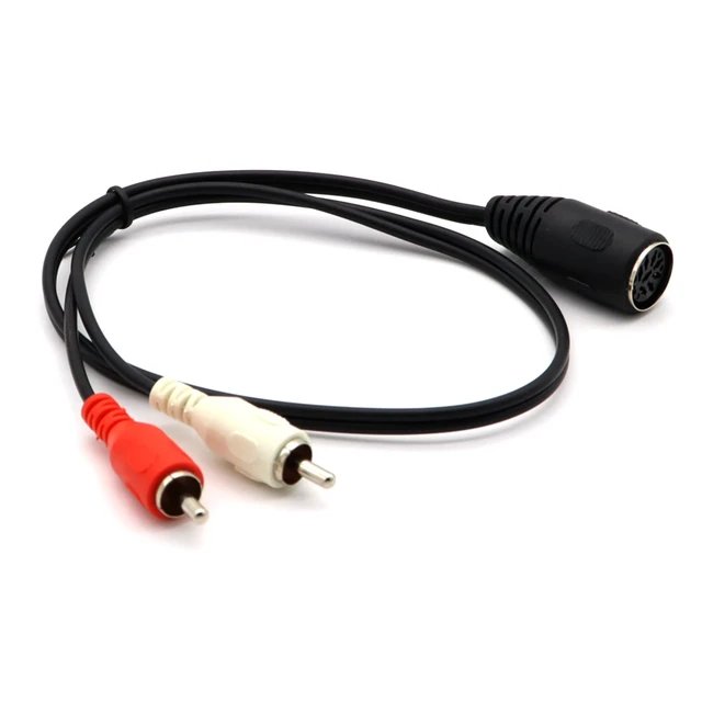 Alt view image 3 of 6 - 8 Pin DIN Female to 2RCA Male Plugs Audio Converter Cable Adapter for Old Audio Instrument Equipment(0.5m)