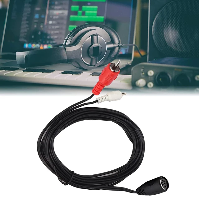 Alt view image 6 of 6 - 8 Pin DIN Female to 2RCA Male Plugs Audio Converter Cable Adapter for Old Audio Instrument Equipment(0.5m)