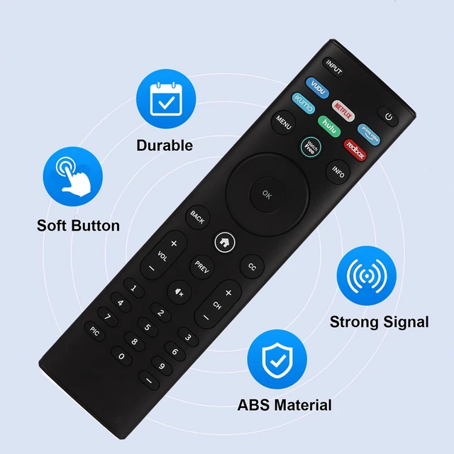 Alt view image 2 of 6 - 2 Packs XRT140 Replaced Remote Control for Vizio Smart LED TV M50Q7-H1 M55Q7-H1 M65Q7-H1 M55Q8-H1 M65Q8-H1 V555-H1 with Watchfree Vudu Netflix Primevideo Xumo Hulu Redbox with Batteries