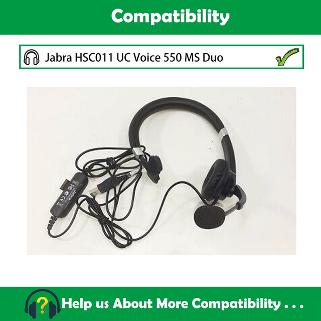 Alt view image 2 of 6 - Premium Replacement Earpads Cushions Compatible with Jabra HSC011 UC Voice 550 MS Duo Wired USB Headphones Ear Pads with Softer Protein Leather and Memory Foam