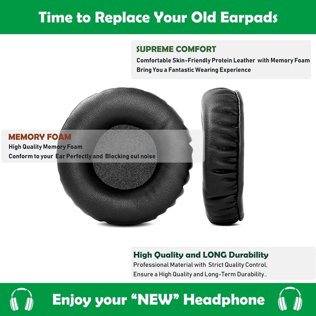 Alt view image 4 of 6 - Premium Replacement Earpads Cushions Compatible with Jabra HSC011 UC Voice 550 MS Duo Wired USB Headphones Ear Pads with Softer Protein Leather and Memory Foam