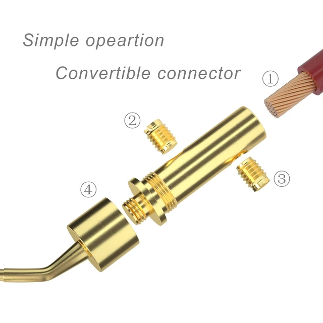 Alt view image 4 of 6 - Speaker Wire Connectors, Convertible Connectors Gold Plated Speaker Pin Plugs, 2 mm Pin Banana Screw Plug for Speaker Cable (4pcs)