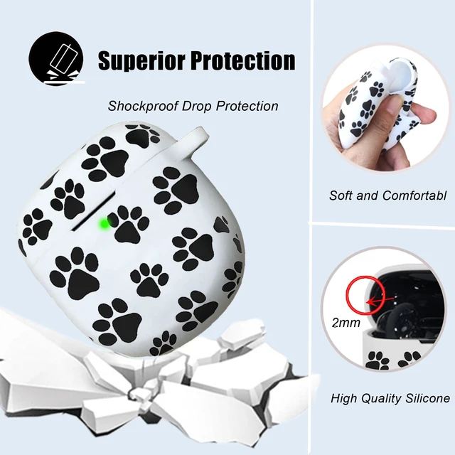 Alt view image 4 of 7 - Protective Case for Bose QuietComfort Earbuds II 2022/ QuietComfort Ultra 2023 with Cute Cherry Charm Keychain, Soft Silicone Protective Case for Bose QC ii 2 Earbuds Charging Case Paw