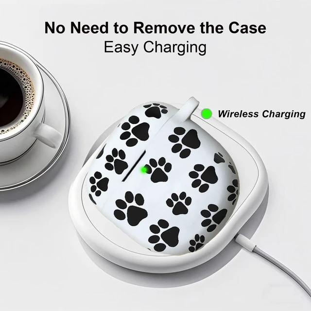 Alt view image 6 of 7 - Protective Case for Bose QuietComfort Earbuds II 2022/ QuietComfort Ultra 2023 with Cute Cherry Charm Keychain, Soft Silicone Protective Case for Bose QC ii 2 Earbuds Charging Case Paw