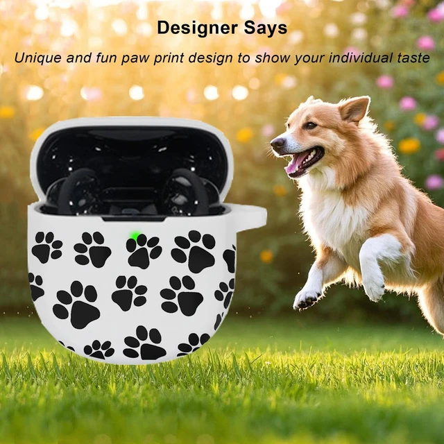 Alt view image 7 of 7 - Protective Case for Bose QuietComfort Earbuds II 2022/ QuietComfort Ultra 2023 with Cute Cherry Charm Keychain, Soft Silicone Protective Case for Bose QC ii 2 Earbuds Charging Case Paw