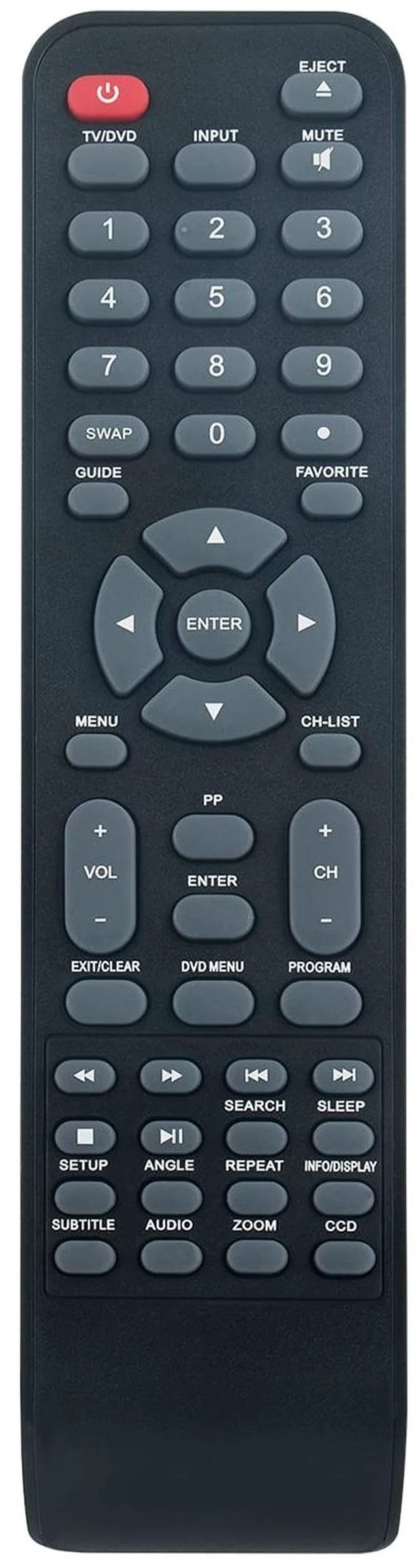 Main image of 0212-62622-00R Replacement Remote Control Applicable for Polaroid TV/DVD Combo TDAC-01933 TDAC-02212 TLAC-03212 4641-TLXB TDAC-03212B TDAC-03212W TLAC-02255 TDAC01933 TDAC02212 TLAC02255 TDAC03212B