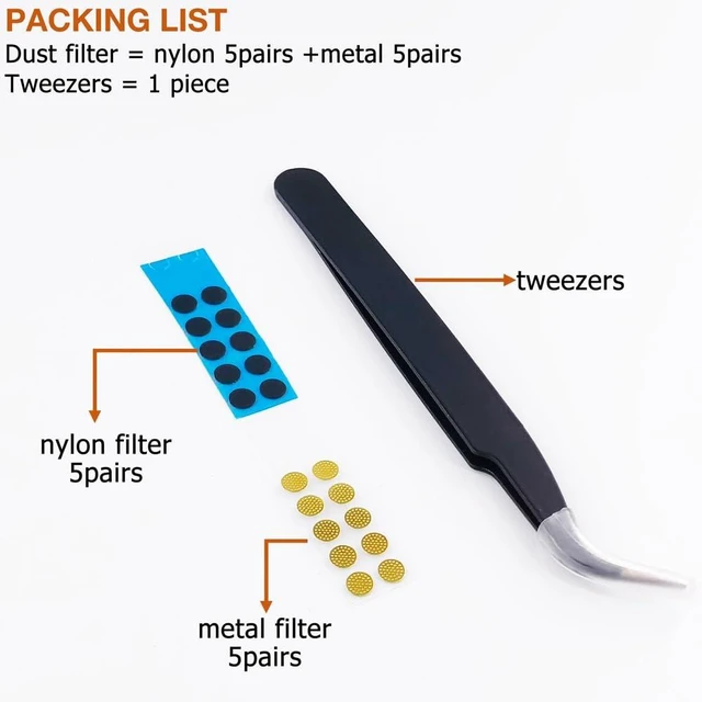 Alt view image 3 of 3 - Replacement Dust Proof Filter Mesh for Sony & Edifier Earbuds Compatible with Sony WF-1000XM4 / WF-1000XM3 & Edifier TWS NB2 / NB2 Pro Earbuds,10 Pairs, Includes Tool Tweezers