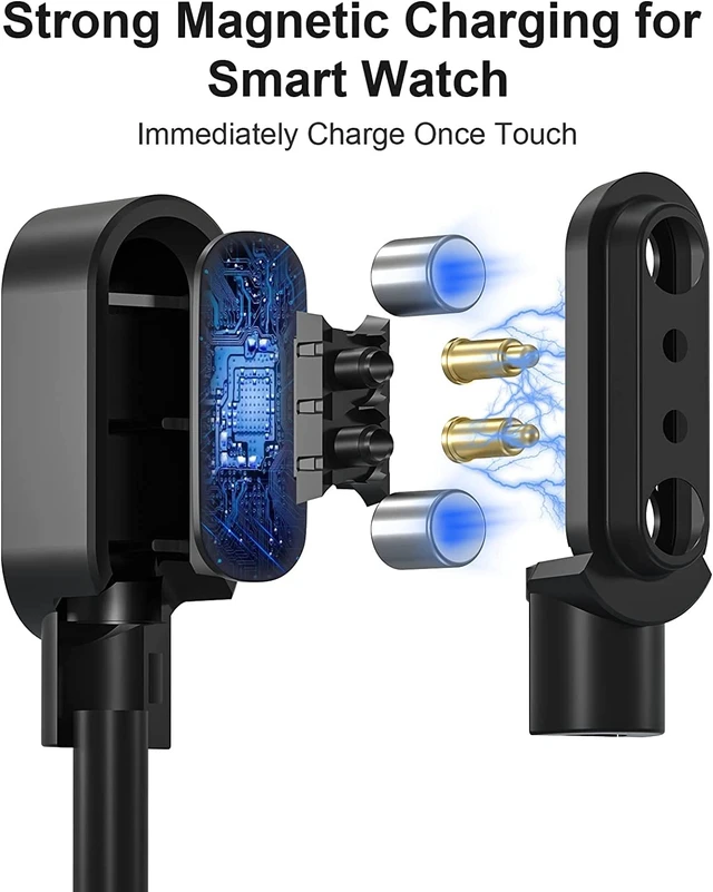 Alt view image 4 of 6 - Compatible with Heijace Dog Bark Collar Charger, Magnetic USB Charging Cable Replacement Charger Cable Compatible with Heijace Dog Bark Collar (2 Pack-Black+White)