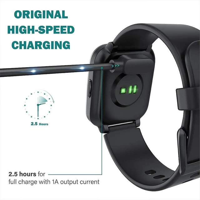 Alt view image 5 of 7 - Compatible with SOUYIE Smart Watch Charger, Magnetic Replacement Charger Compatible for SOUYIE SW-7, H69, P109, T98 Smart Watch (2 Pack-Black+Black, 4mm pins Distance)