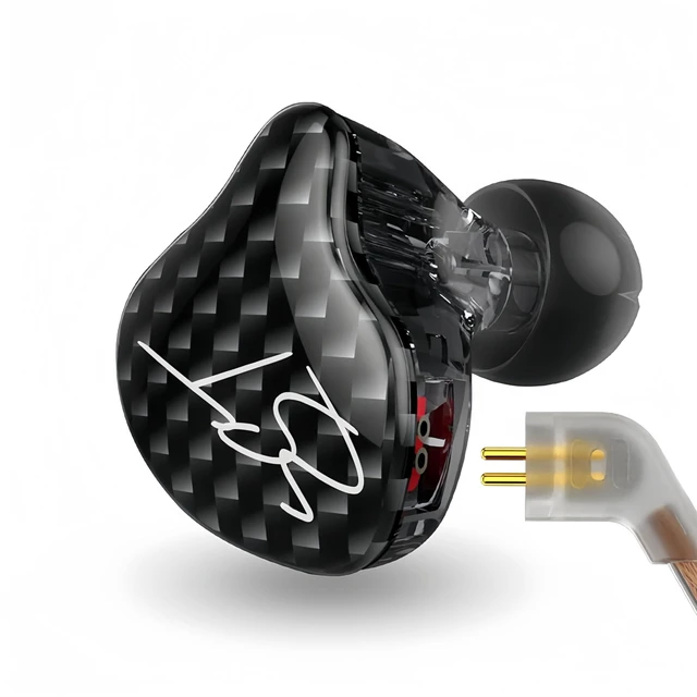 Alt view image 3 of 7 - KZ ZST in Ear Earphones 1BA+1DD Hybrid Banlance Technology Armature with Dynamic with 2 Pin Detachable Cable HiFi Monitors Headphones Wired Gaming Earbuds IEM (Black, MIC)