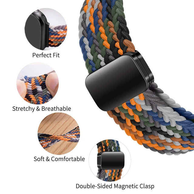 Alt view image 3 of 7 - 22mm Magnet Braid Watch Strap for Garmin Forerunner 265/255/255 Music/Vívoactive 4/Venu 3/2 Band Sport Replacement