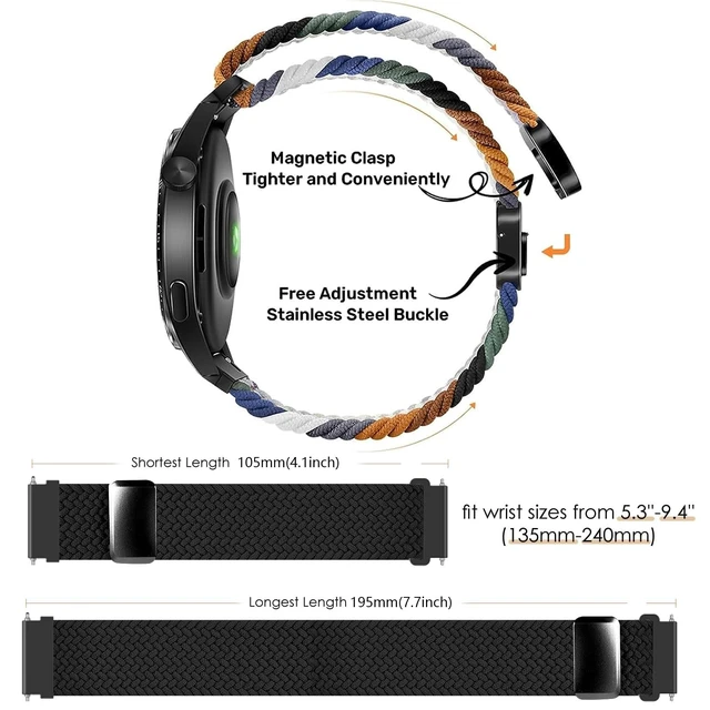 Alt view image 6 of 7 - 22mm Magnet Braid Watch Strap for Garmin Forerunner 265/255/255 Music/Vívoactive 4/Venu 3/2 Band Sport Replacement