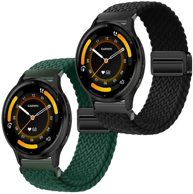 Main image of 22mm Magnet Braid Watch Strap for Garmin Forerunner 265/255/255 Music/Vívoactive 4/Venu 3/2 Band Sport Replacement