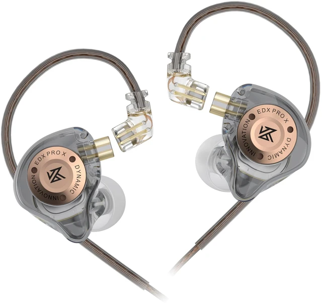 Main image of KZ EDX PRO X HiFi in-Ear Monitor Earbuds,Sports Dynamic in-Ear Headphone 0.75 Pin Cable,Powerful Bass Earphone for Audiphiles (Translucent Gray, Without mic)
