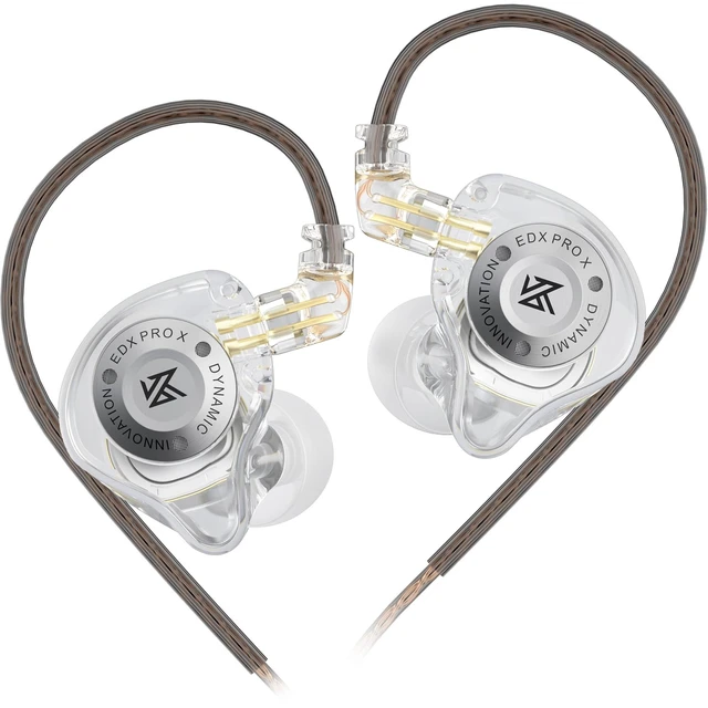 Main image of KZ EDX PRO X HiFi in-Ear Monitor Earbuds,Sports Dynamic in-Ear Headphone 0.75 Pin Cable,Powerful Bass Earphone for Audiphiles (Crystal, Without mic)