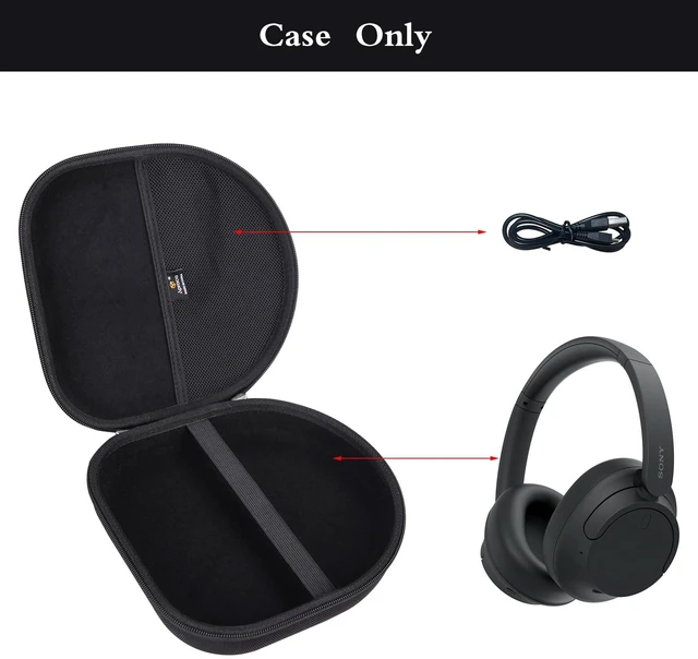 Alt view image 2 of 7 - Headphones Case Compatible with Sony WH-CH720N / Anker Soundcore Space One Q20 Noise Canceling Wireless Headphones, Portable Storage Bag -Black (Case Only)
