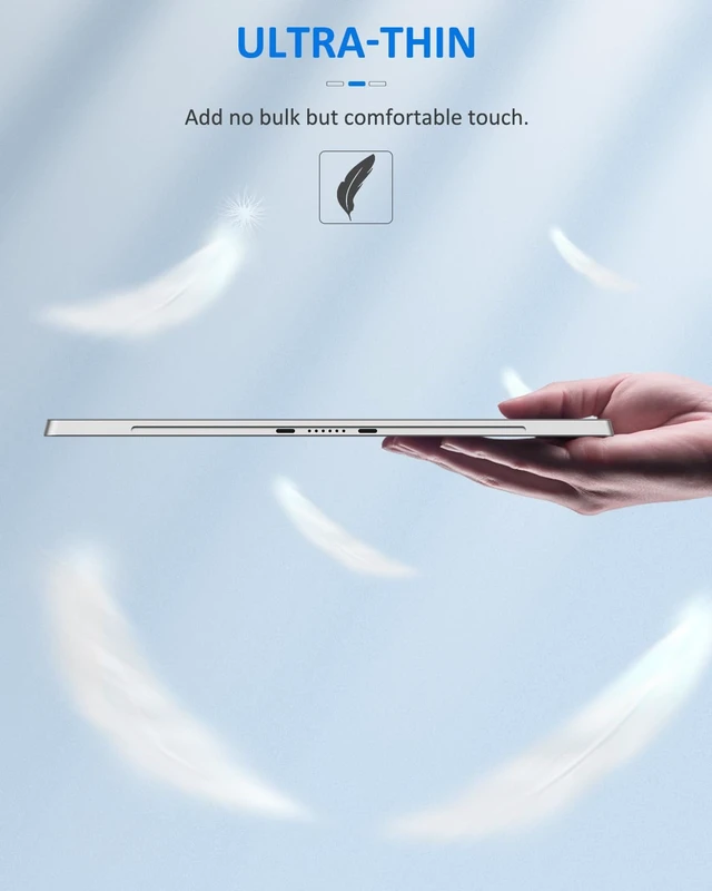 Alt view image 5 of 6 - Tablet Back Skin Stick Decal for Surface Pro 7+/7/6/5/4/LTE, Platinum PU Leather, Protective Decal Body Skin Cover for Microsoft Surface Pro 7 Plus 2021, Bubble-Free