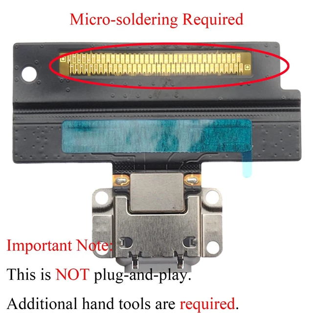 Alt view image 3 of 7 - T Phael Charger Dock Connector Replacement Compatible with iPad Pro 10.5 Inch A1701 A1709 A1852 2017 10.5" Charging Port Assembly Flex Cable (Black)