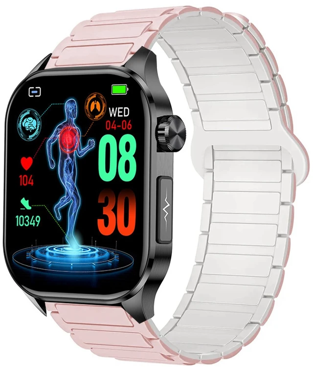 Main image of Compatible with hellibito Smartwatch Bands, Quick Release Silicone Sport Strap Watchband Compatible with hellibito ET580 2.04 Inches Smartwatch (Pink, 22mm size band)