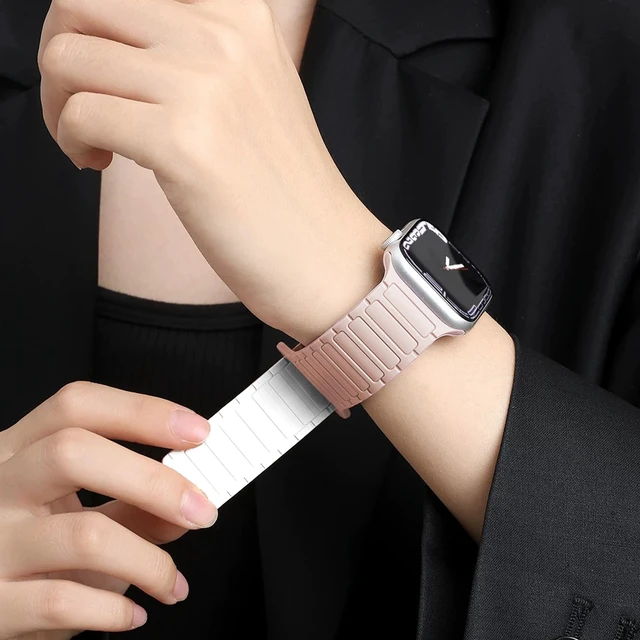 Alt view image 6 of 7 - Compatible with hellibito Smartwatch Bands, Quick Release Silicone Sport Strap Watchband Compatible with hellibito ET580 2.04 Inches Smartwatch (Pink, 22mm size band)