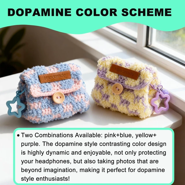Alt view image 4 of 6 - Dopamine Case for Apple AirPods 4/Pro 2/Pro 3 Wireless Earbuds Handmade Plush Protective Cover, Great Gift for for Women Girly (Sunshine & Graffiti Case)