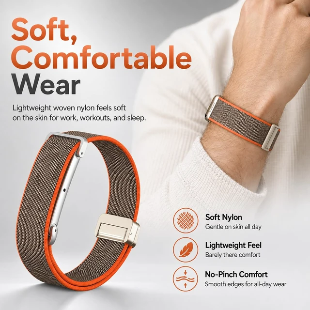 Alt view image 5 of 7 - Nylon Loop Band for Google Fitbit Air with Magnetic Clasp Upgraded Sports Soft Adjustable Replacement Strap for Fitbit Air Accessories