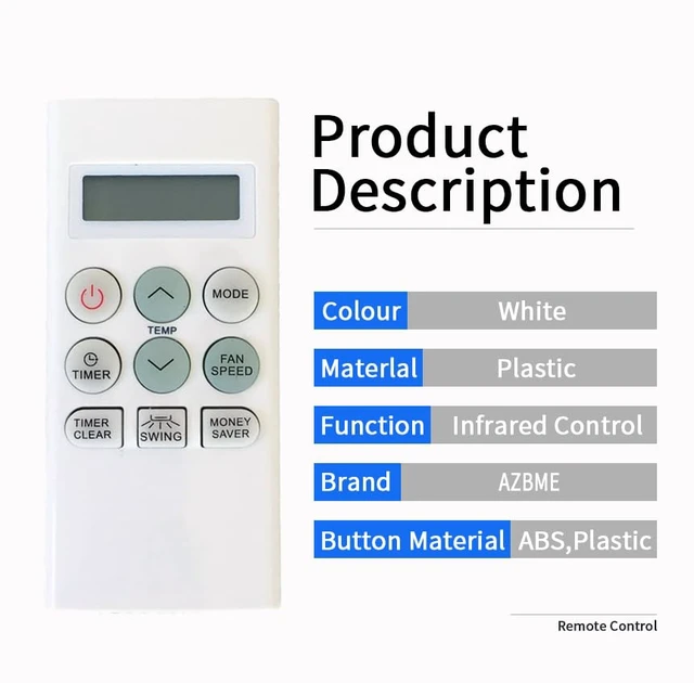 Alt view image 5 of 6 - Replacement Remote Control for Friedrich Air Conditioner AC AKB73756214 AKB73756218 AKB73756215 AKB73616106 AKB73756213 CP24G30B CP24G30B EP08G11A EP08G11B EP12G33A EP12G33B 711A20103J 6711A20103P