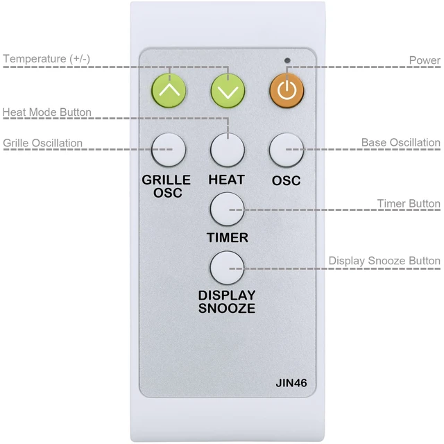 Alt view image 3 of 7 - Replacement Remote Control for Lasko Motion X Whole Room Console Heater CC27350 2033647 Costco,with Oversized Buttons