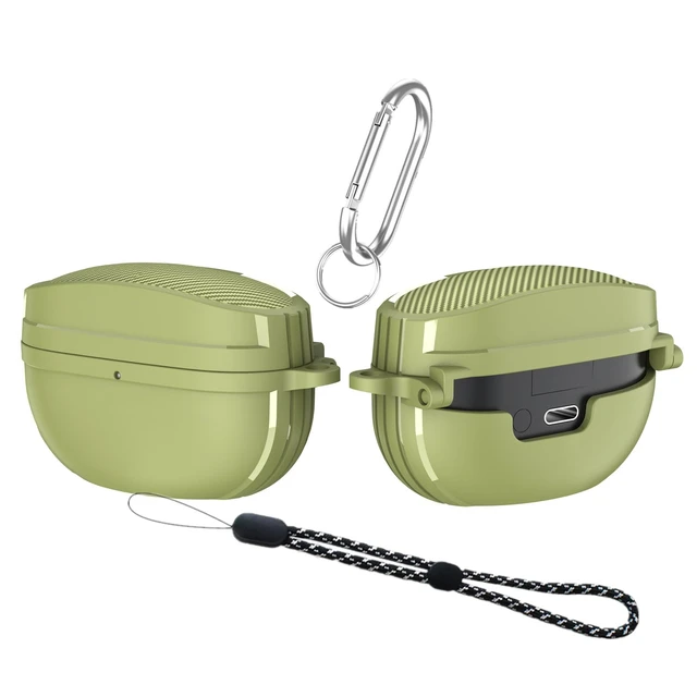 Alt view image 6 of 7 - for Sony WF-1000XM5 Case WF 1000XM5 Earbuds 2023,Shockproof TPU Protective Cover Skin Designed for Sony WF1000XM5 for Sony XM5 Wireless Earbuds with Keychain & Lanyard (Green)