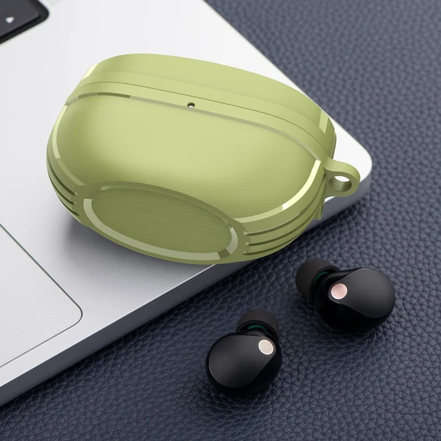 Alt view image 7 of 7 - for Sony WF-1000XM5 Case WF 1000XM5 Earbuds 2023,Shockproof TPU Protective Cover Skin Designed for Sony WF1000XM5 for Sony XM5 Wireless Earbuds with Keychain & Lanyard (Green)