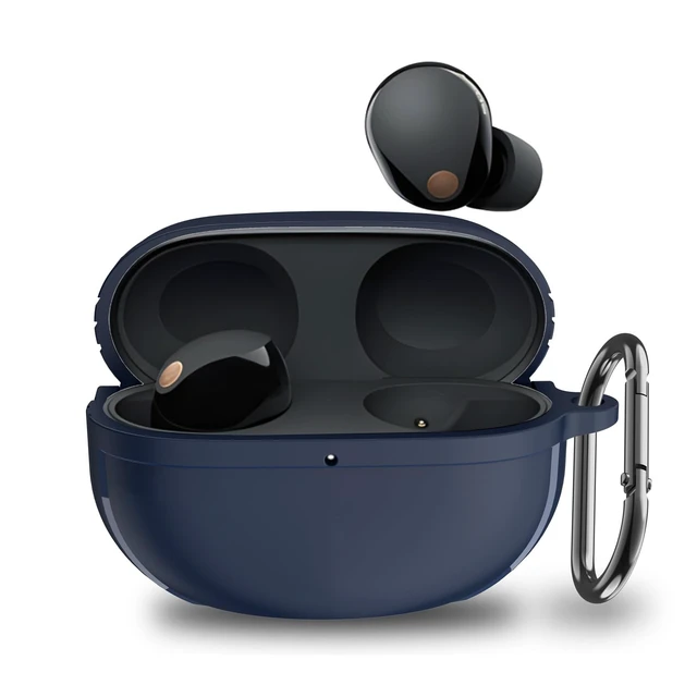 Alt view image 2 of 7 - for Sony WF-1000XM5 Case WF 1000XM5 Earbuds 2023,Shockproof TPU Protective Cover Skin Designed for Sony WF1000XM5 for Sony XM5 Wireless Earbuds with Keychain & Lanyard (Blue)