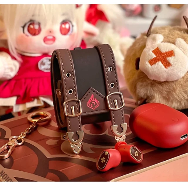 Alt view image 4 of 7 - Game Genshin Impact Official Klee backpack Earphone Case Protective Case for Airpods Pro Redmi Headphone Box