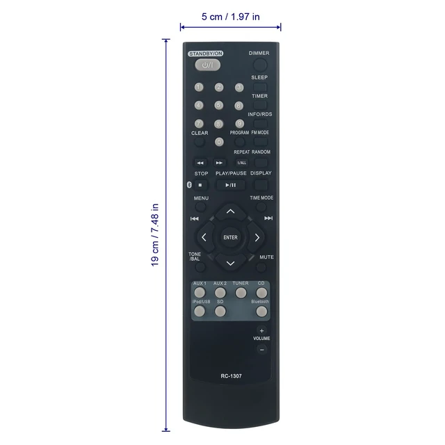 Alt view image 3 of 3 - RC-1307 Replacement Remote Control Compatible with TEAC CD/USB/SD Player CR-H260i CR-H260iDAB CD Receiver