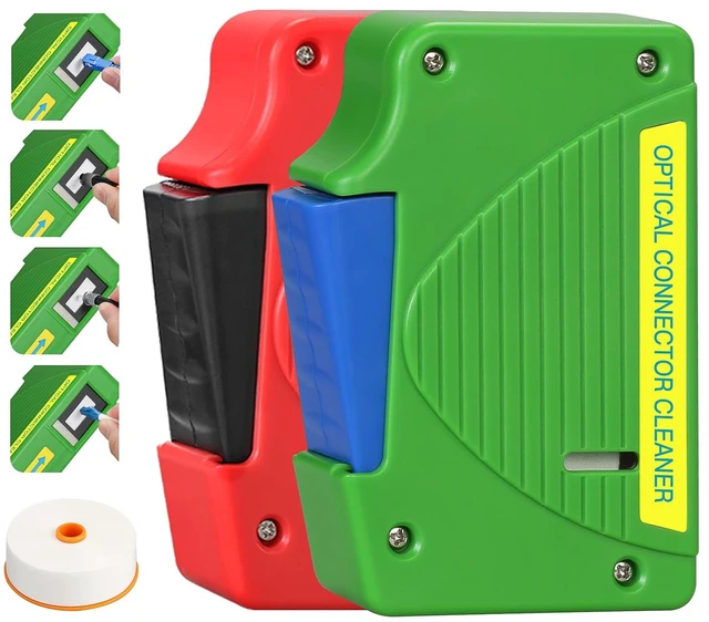 Main image of 3-piece Fiber Optic Cleaning Tool kit,Fiber Optic Cleaning Box Suitable for SC/FC/ST/LC Ports,Cleaning Times Approximately 550 Times,Fiber Optic Cable Connector Cleaner, with 1 Spare Cleaning core