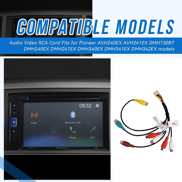 Alt view image 3 of 7 - XT-91918-L4 12Pin AV RCA Harness,with Mark Plug and Play Fit for Pioneer AVH240EX AVH241EX DMH130BT DMH240EX DMH241EX DMH340EX DMH341EX DMH342EX Models Car Stereo Radio