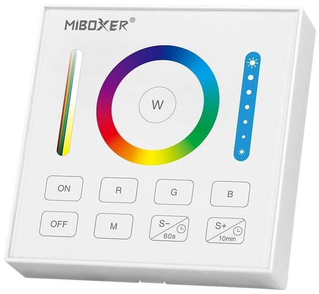Main image of B0-W RGB+CCT Touch Panel Remote, 1-Zone Wireless 2.4GHz LED Wall Remote for Strip Lights & Smart Bulbs, Battery Operated