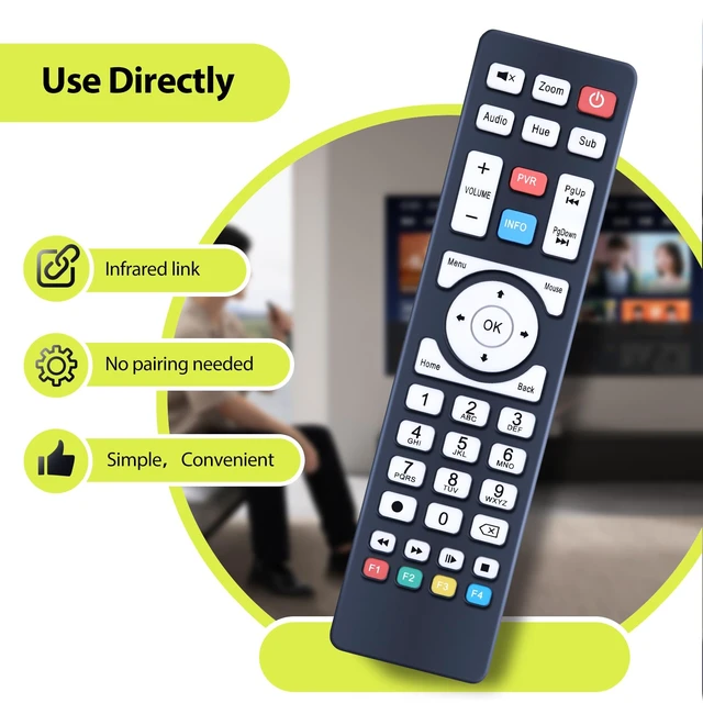 Alt view image 2 of 7 - Replacement Remote Control Intended for MAX TV Gold 5G, Silver and Silver Plus, for Maxytec 4K UG55 5G Plus Set-Top Boxes
