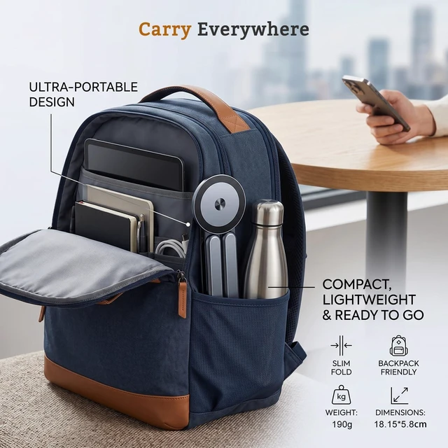 Alt view image 5 of 7 - 4-in-1 Foldable Laptop Stand, Magnetic Phone Tablet Holder 8-Tier Ergonomic Lift Design, N55 Strong Magnetic, Infinite Multi-angle, Portable Pocket Size for Travel Vlog Office Zoom